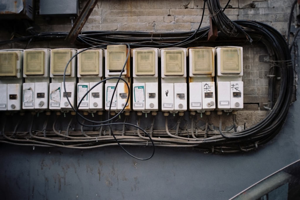 a machine with wires